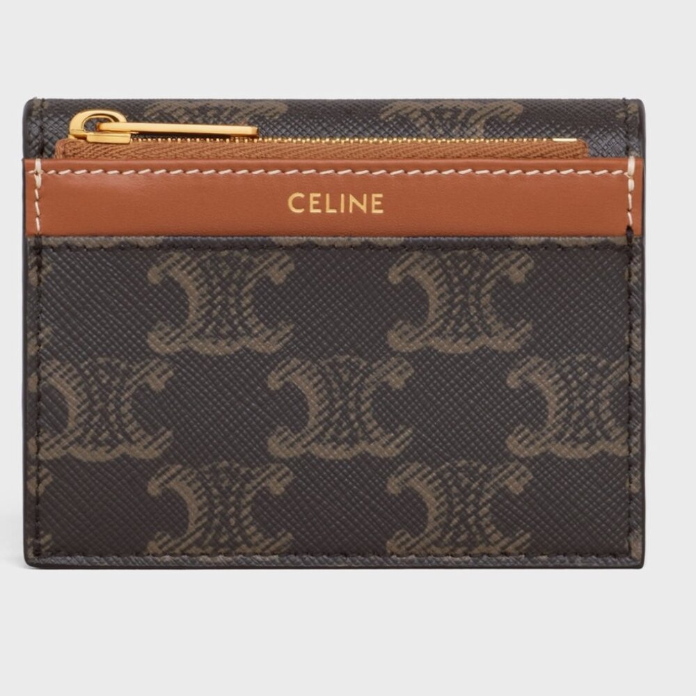 Authentic Compact Wallet With Coin Triomphe In Tr… - image 3
